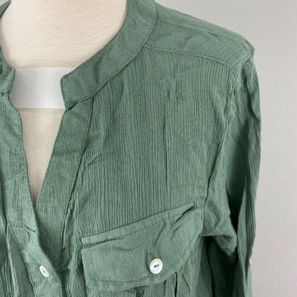 NWT DEREK HEART Green Boho Shirt‎ (M) - Picture 6 of 9